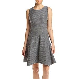 Grey Catherine Malandrino Fit And Flare Sweater Dress Womens Size Medium